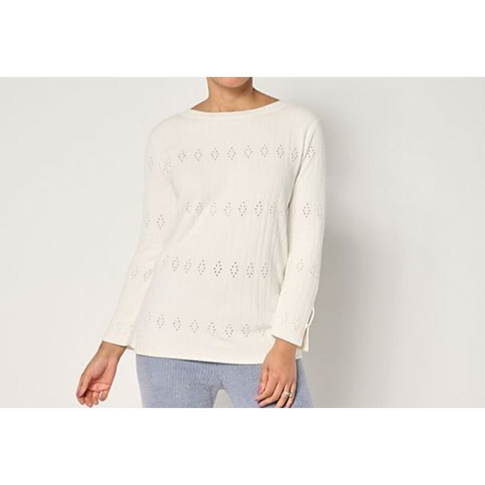 Barefoot Dreams XL Pearl CozyChic Ultra Lite Diamond Pontelle Tunic A676032 NWOT